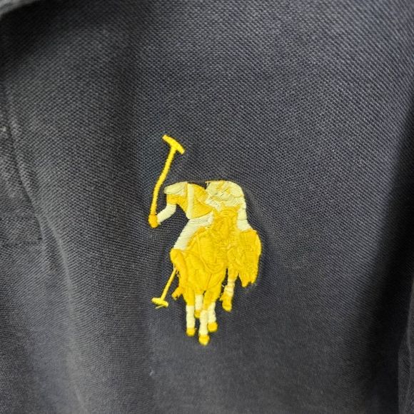 US Polo Assn Polo Blue Knit Collared Short Sleeve Large Logo Sz L Activewear - Picture 5 of 12